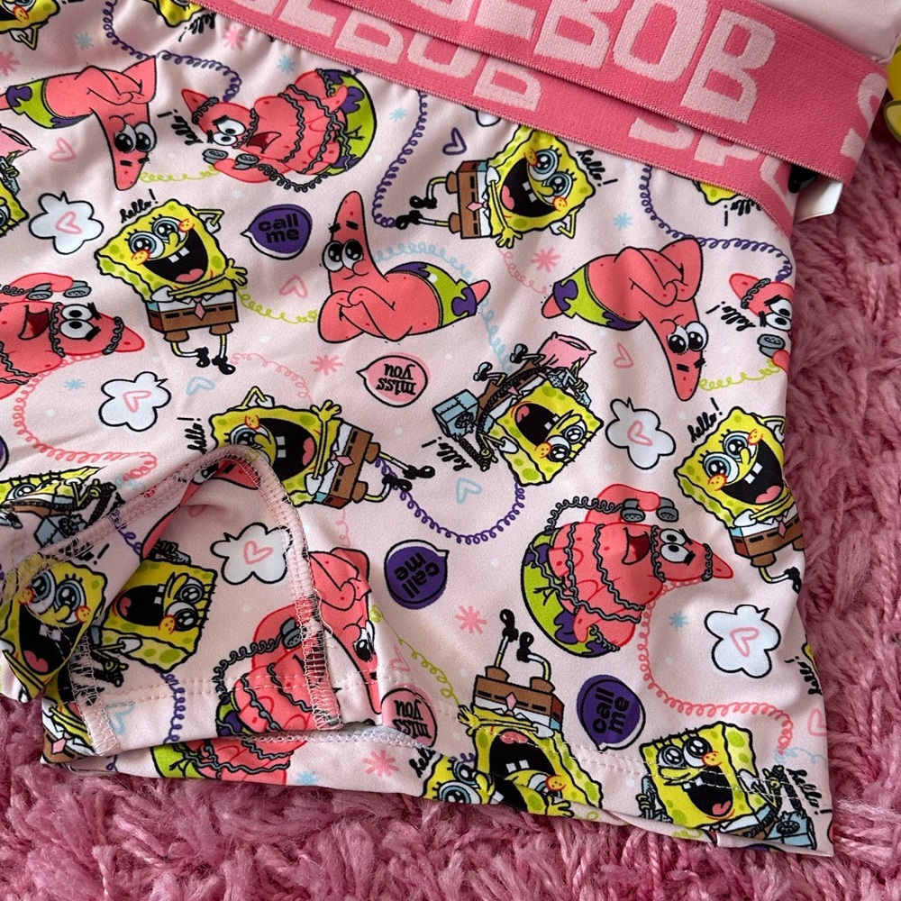 NWT - SpongeBob SquarePants Pink Pajama Set - Picture 4 of 7